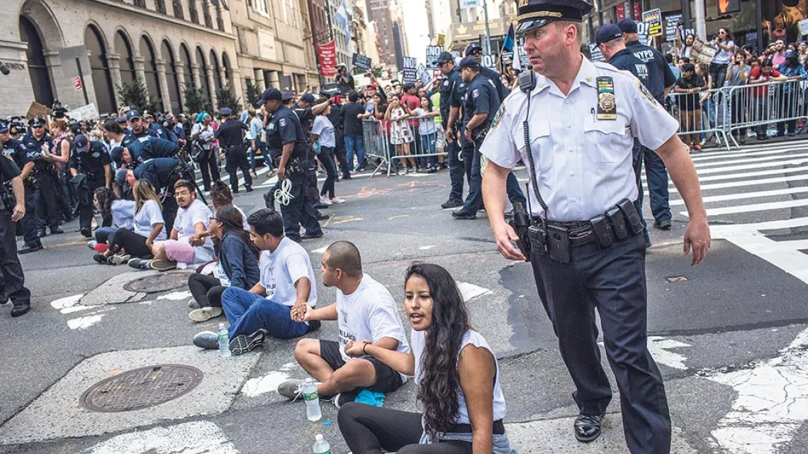 Demonstracja przeciwko wygaszeniu programu DACA, Nowy Jork, 5 września 2017 r. / Stephen Lam / REUTERS / FORUM