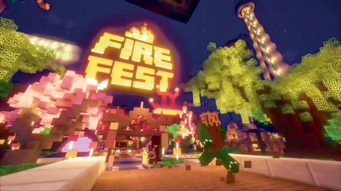 Fire Festival 2019 – jeden z pierwszych festiwali muzycznych w grze „Minecraft” / / ZRZUT Z EKRANU