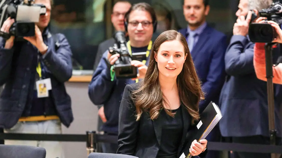 Sanna Marin na spotkaniu w Brukseli, grudzień 2019 r. / YVES HERMAN / REUTERS / FORUM