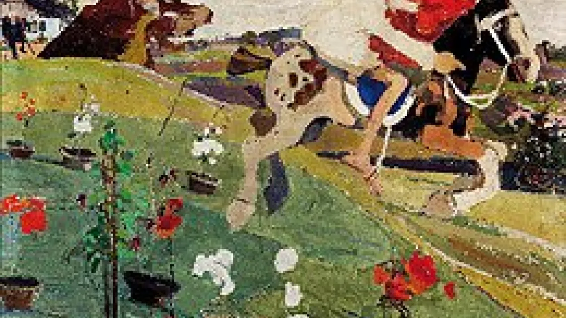 Witold Wojtkiewicz "Ucieczka (Porwanie królewny)", z cyklu "Z dziecięcych póz" (1908) / Muzeum Narodowe w Warszawie / 
