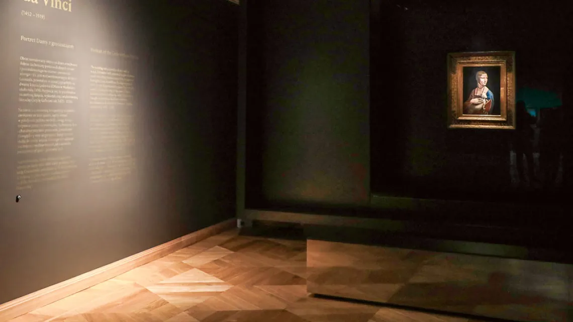 Obraz Leonarda da Vinci „Dama z gronostajem” powrócił do wyremontowanego budynku muzeum, Kraków, 19 grudnia 2019 r. / BEATA ZAWRZEL / REPORTER