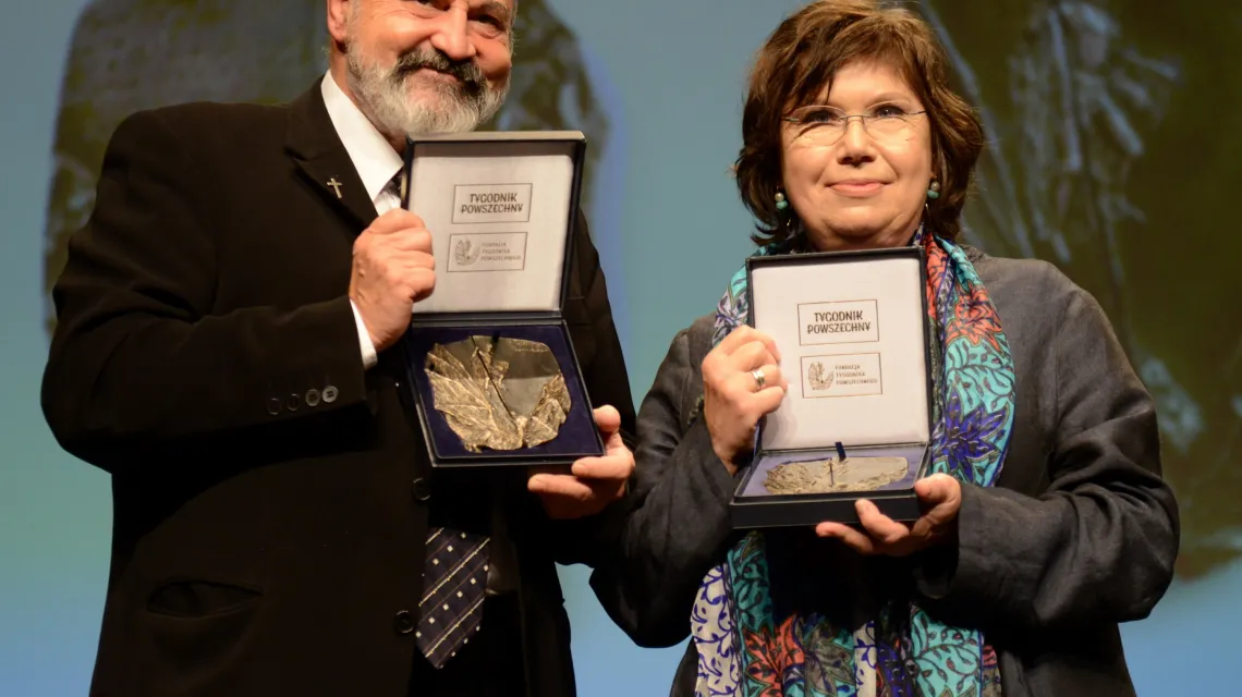Ks. Tomáš Halík i prof. Barbara Engelking, gala Medalu św. Jerzego, Kraków, 23 listopada 2019 r. / fot. Bartosz Siedlik