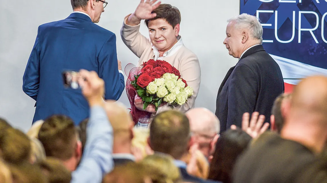 Wieczór wyborczy w sztabie PiS, Warszawa, 26 maja 2019 r. / ZBYSZEK KACZMAREK / REPORTER