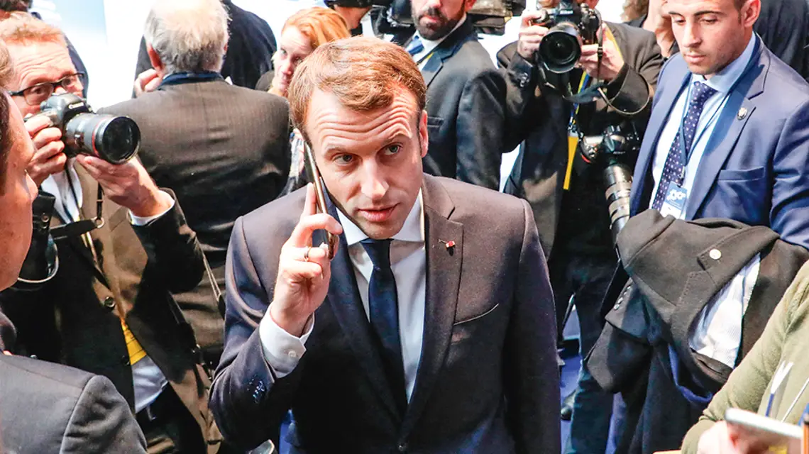 Prezydent Francji Emmanuel Macron, Göteborg, Szwecja, listopad 2017 r. / LUDOVIC MARIN / AFP / EAST NEWS