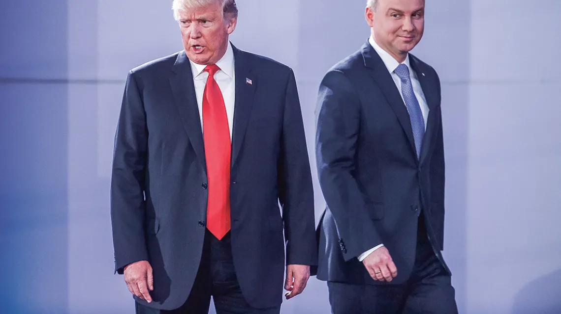 Prezydenci Donald Trump i Andrzej Duda w Warszawie, lipiec 2017 r. / GALLO IMAGES / GETTY IMAGES