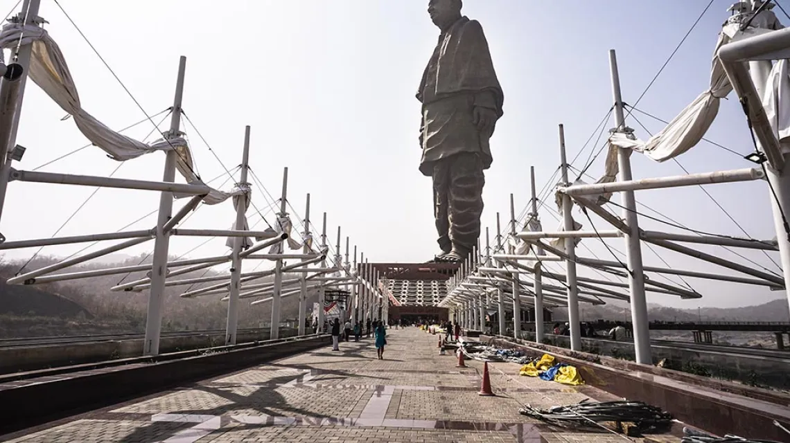 Statua Jedności: 182-metrowy posąg Sardara Patela, jednego z twórców niepodległości Indii, Gudżarat, 2019 r. / ROMAN HUSARSKI