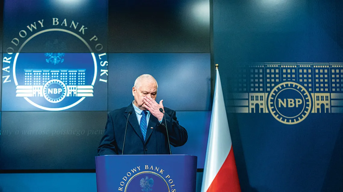Konferencja prasowa prezesa NBP, Warszawa, 5 stycznia 2022 r. / ANDRZEJ IWAŃCZUK / REPORTER