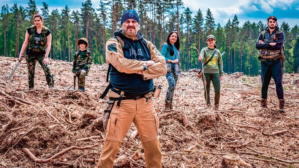 Piotr Czuryłło z żoną Claudią i dziećmi, maj 2019 r. / ŁUKASZ PĄCZKOWSKI / ŁUKASZ PĄCZKOWSKI