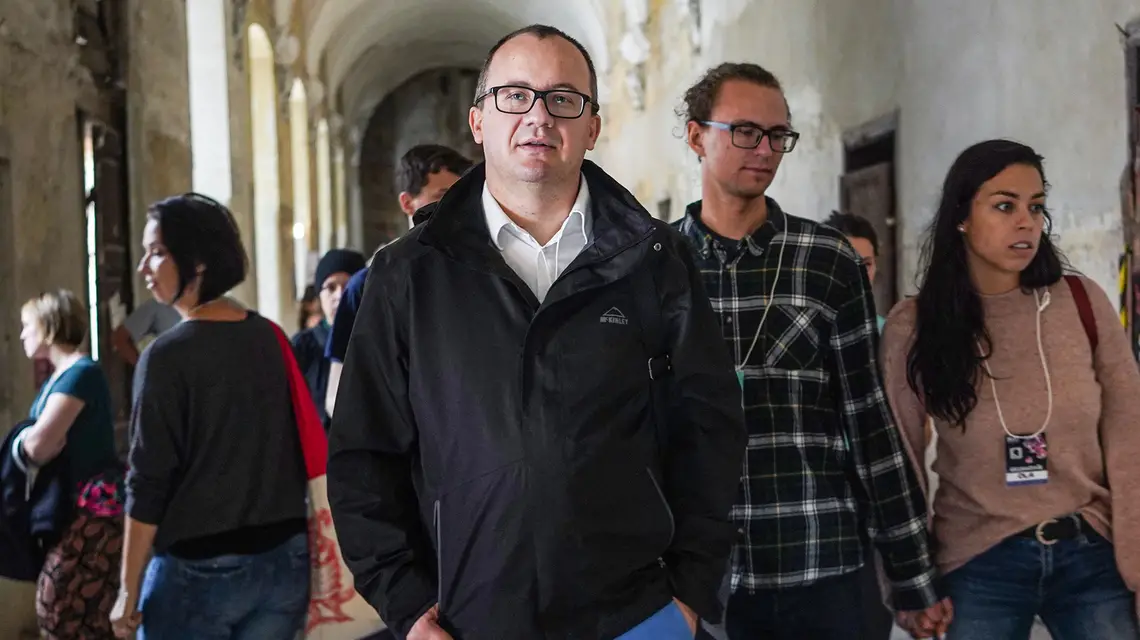 Adam Bodnar na Slot Art Festival, opactwo cystersów w Lubiążu, lipiec 2019 r. / Fot. GRAŻYNA MAKARA / 