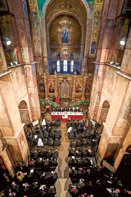 Sobór zjednoczeniowy w świątyni Mądrości Bożek. Kijów, 15 grudnia 2018 r. / MICHAIŁ PALINCZAK / UKRAINIAN PRESIDENTIAL PRESS SERVICE