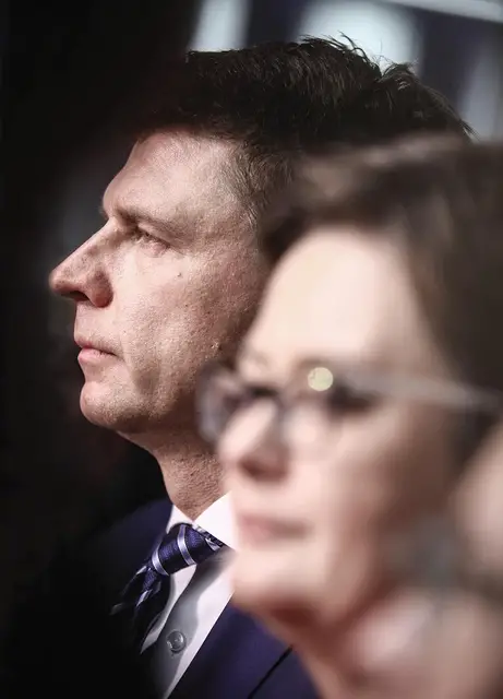 Ryszard Petru z Katarzyną Lubnauer po posiedzeniu Rady Krajowej Nowoczesnej, Warszawa, 16 grudnia 2017 r. / LESZEK SZYMAŃSKI / PAP