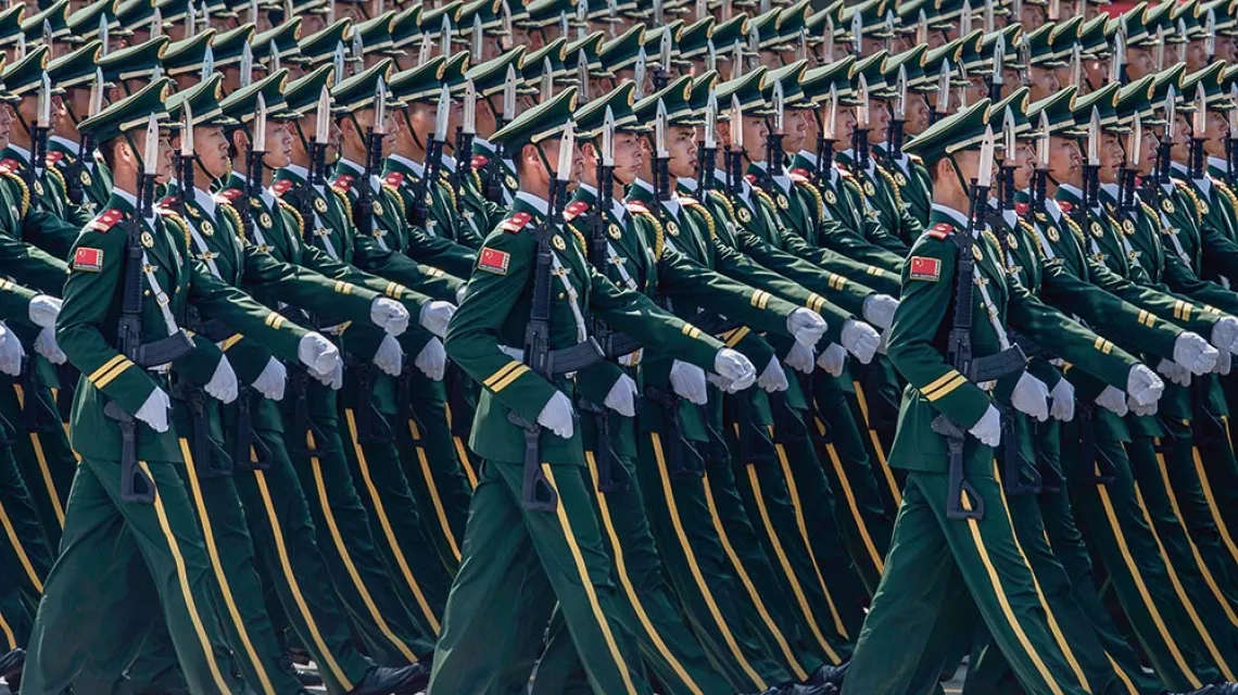 Parada wojskowa na placu Tiananmen.  Pekin, 3 września 2017 r. / KEVIN FRAYER/ GETTY IMAGES