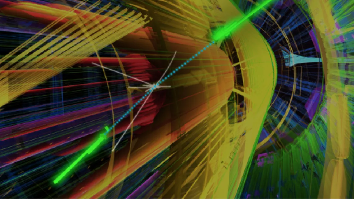 Artystyczne wyobrażenie zderzeń cząstek o wysokiej energii w akceleratorze LHC / ryc. CERN