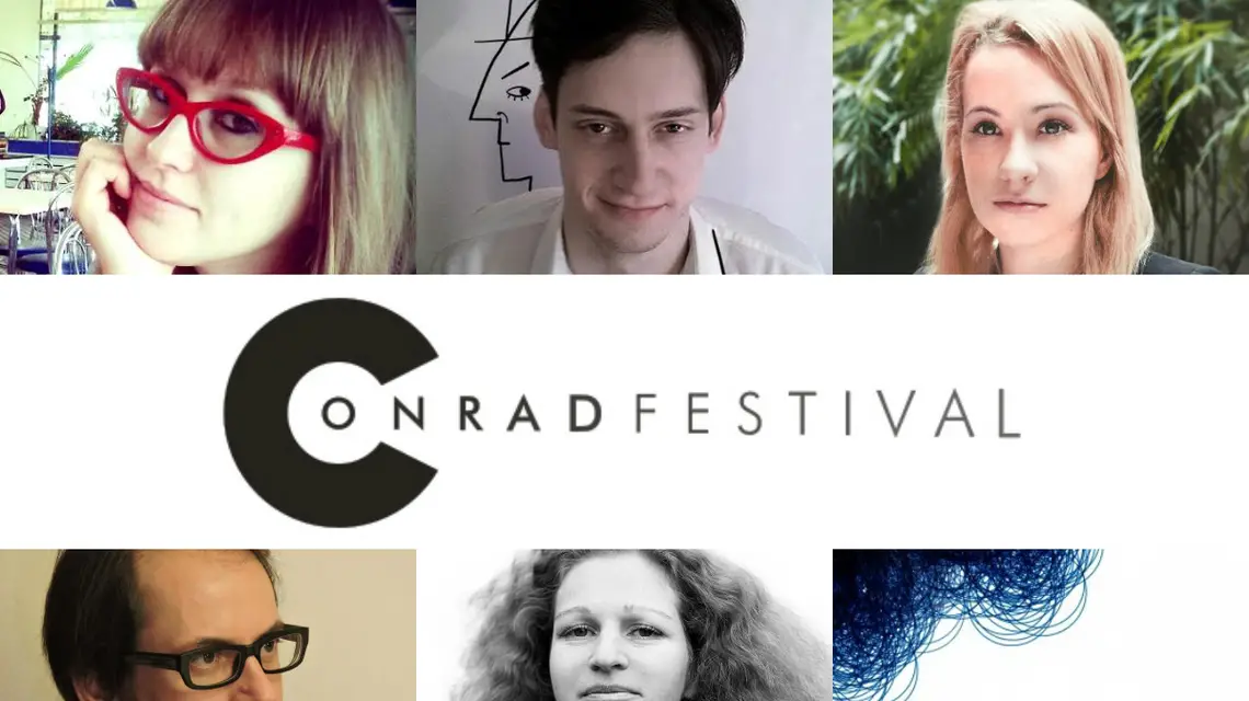 Nominowani do Nagrody Conrada, od lewej na górze: Magdalena Kicińska, Tomasz Wiśniewski, Weronika Murek, Marek Adamik, Żanna Słoniowska / 