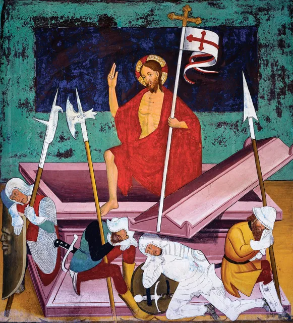 Fresk „Zmartwychwstanie” (XIV w.) z kaplicy św. Sebastiana w Villard-de-Lans, Francja / DE AGOSTINI PICTURE LIBRARY / EAST NEWS