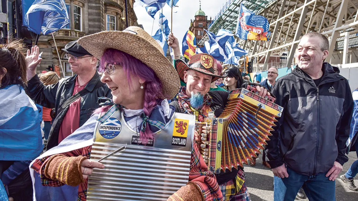 Manifestacja na rzecz niepodległości Szkocji, Glasgow, 4 maja 2019 r. / JEFF J. MITCHELL / GETTY IMAGES