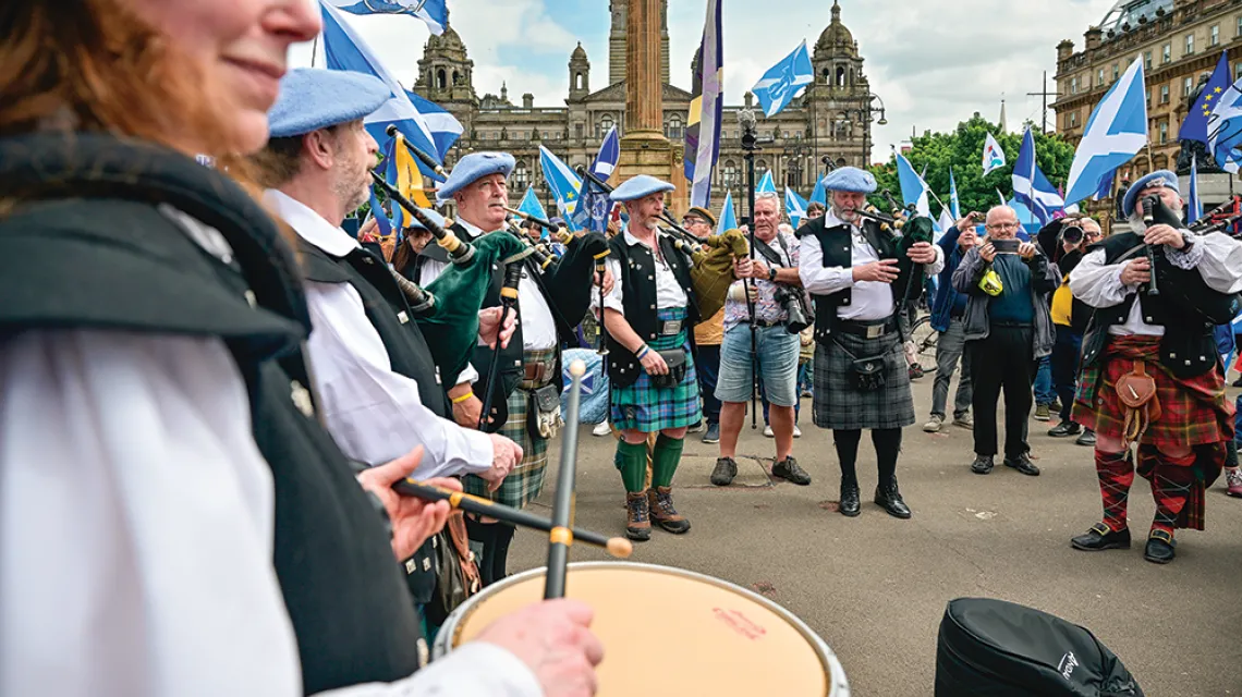 Marsz niepodległości Szkocji. Glasgow, 14 maja 2022 r. / JEFF J. MITCHELL / GETTY IMAGES