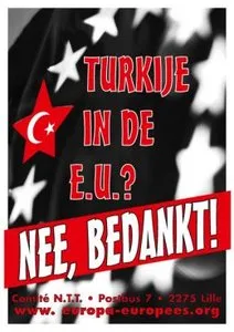 Plakat holenderskich przeciwników przyjęcia Turcji do Unii Europejskiej / 