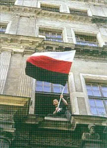 Grzegorz Klaman, "Flaga dla III RP", akcja w Galerii Wyspa w Gdańsku / 
