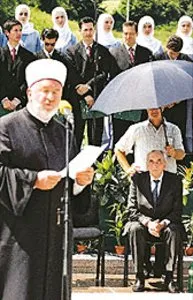Lipiec 2005 r., Srebrenica: obchody 10. rocznicy masakry kilku tysięcy muzułmanów. /fot. B. Dobroch / 