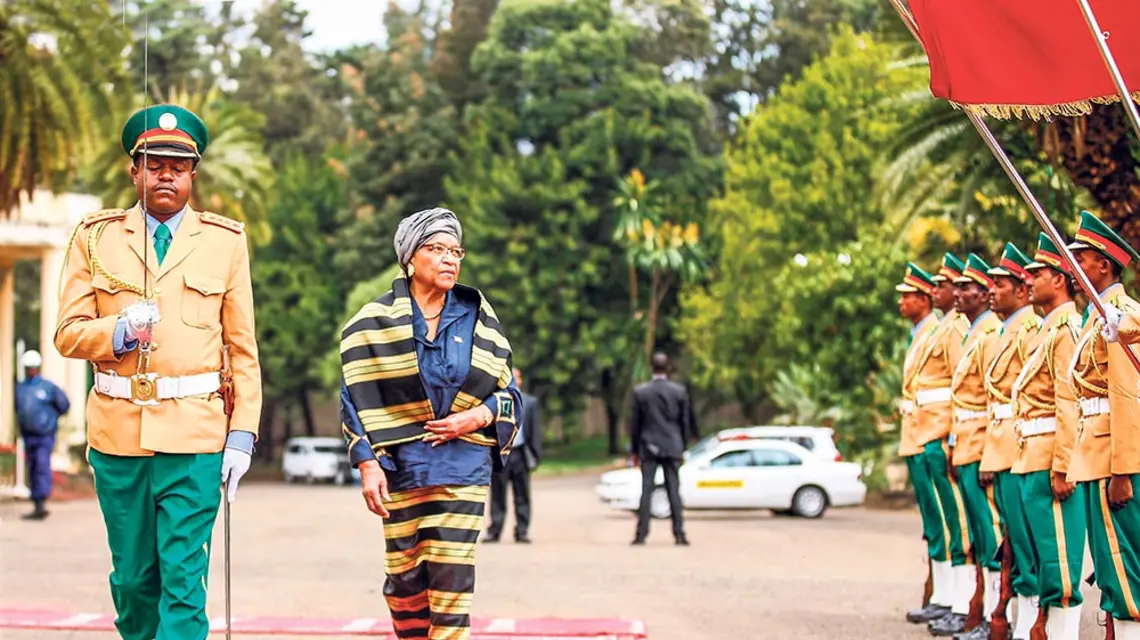 Prezydent Liberii Ellen Johnson-Sirleaf podczas oficjalnej wizyty w Etiopii. Addis Abeba, luty 2017 r. / TIKSA NEGERI / Reuters / Forum