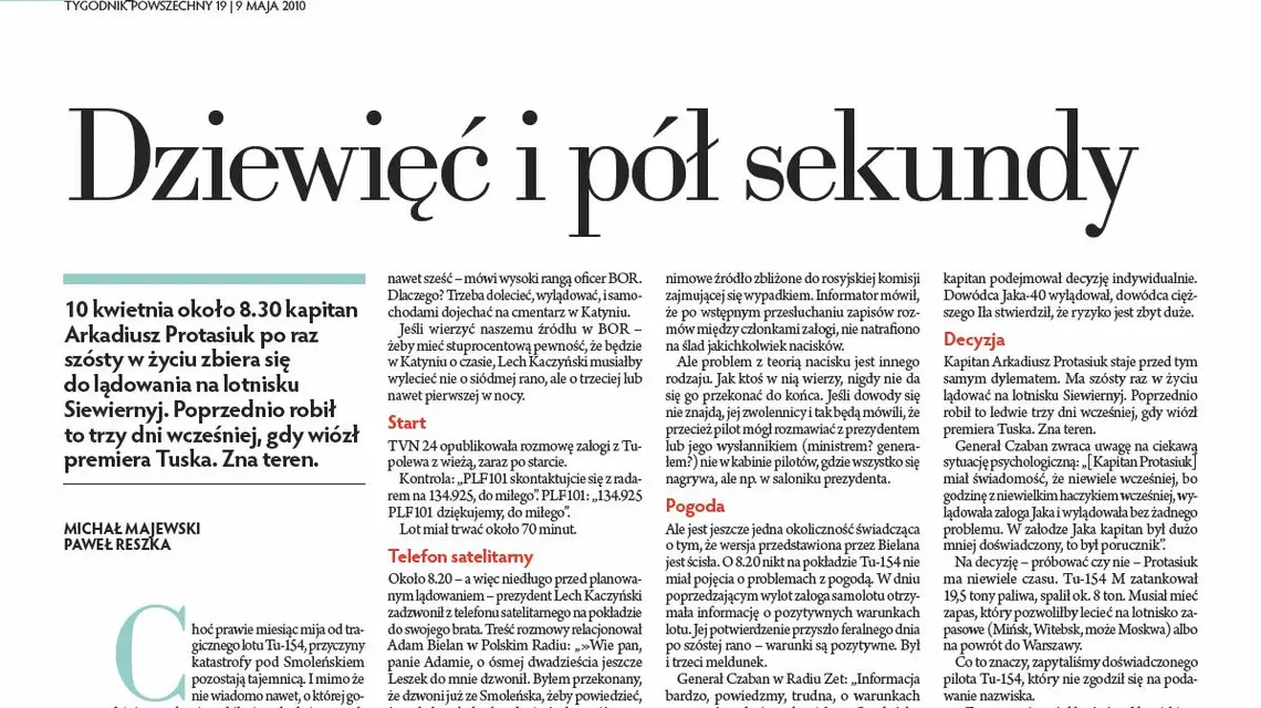 Fragment nagrodzonego artykułu Michała Majewskiego i Pawła Reszki, TP 19/2010 / 