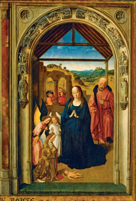 Dieric Bouts „Boże Narodzenie” (fragment) z poliptyku „Sceny z życia Maryi Dziewicy” (ok. 1445 r.) Muzeum Prado w Madrycie. / EAST NEWS