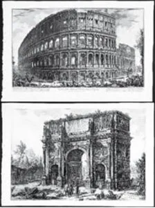 G.B. Piranesi, Widok Koloseum, Łuk Septymiusza Servera, "Vedute di Roma" / 