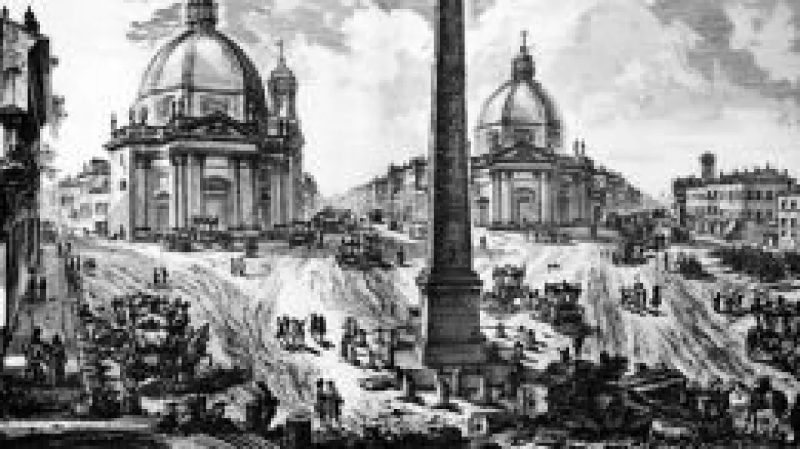 Widok Piazza del Popolo z tomu "Vedute di Roma", 1748 / 