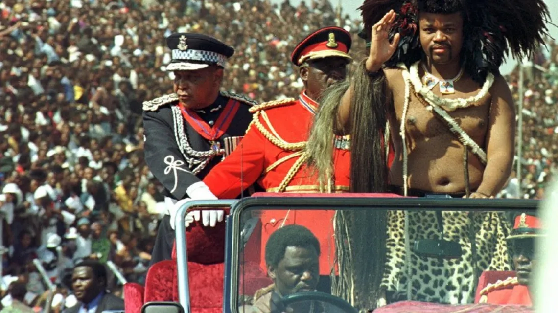 Król Mswati III podczas 30. rocznicy urodzin i niepodległości Suazi / Fot. WALTER DHLADHLA / AFP / EAST NEWS / 