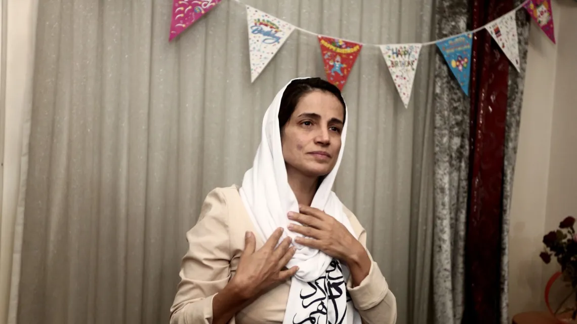 Irańska aktywistka Nasrin Sotudeh w swoim domu w Teheranie, wrzesień 2013 r. /  / Fot. Khademian Farzaneh/ABACA/EAST NEWS
