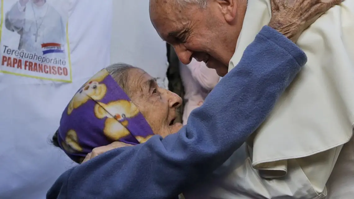 Papież Franciszek w Bañado Norte, dzielnicy nędzy na obrzeżach Asunción. Paragwaj, 12 lipca 2015 r. / / fot. AFP / East News