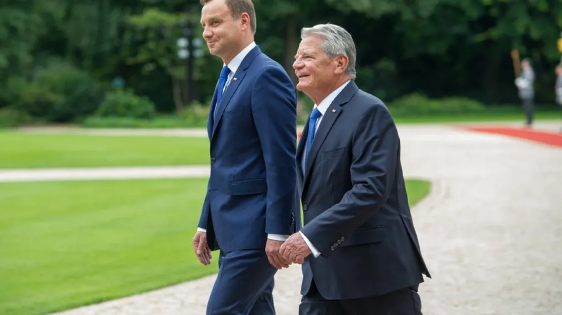 Prezydent Andrzej Duda i prezydent Niemiec Joachim Gauck. Berlin, 28.08.2015 r. /  / Fot. Jacek Dominski/REPORTER
