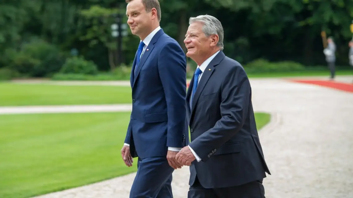 Prezydent Andrzej Duda i prezydent Niemiec Joachim Gauck. Berlin, 28.08.2015 r. / / Fot. Jacek Dominski/REPORTER