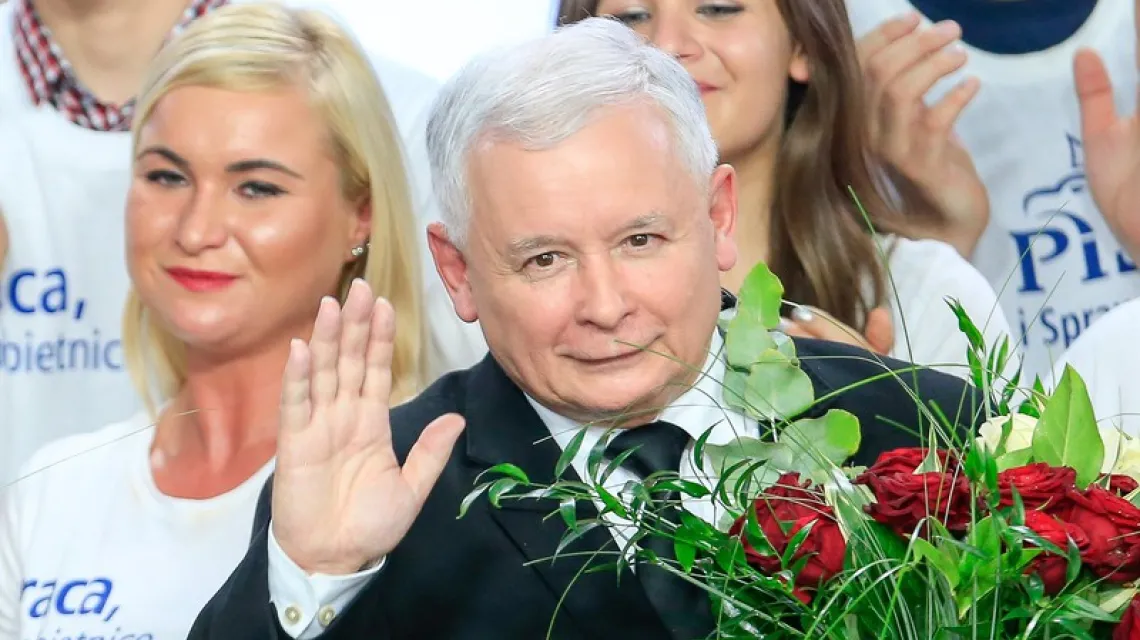 Jarosław Kaczyński podczas wieczoru wyborczego PiS. Warszawa, 25.10.2015 r. / /  Fot. Andrzej Iwanczuk/REPORTER