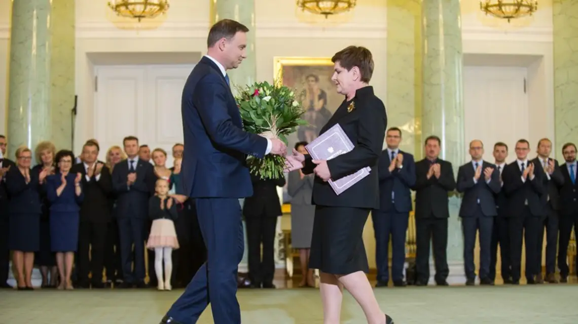 Prezydent RP Andrzej Duda desygnował Beatę Szydło na stanowisko Prezesa Rady Ministrów. Warszawa 13.11.2015 r. / / Fot. Bartosz Krupa/East News