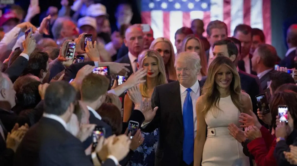 Donald Trump po konferencji prasowej w Nowym Jorku, 03.05.2016 r. / / Fot. Mary Altaffer/AP/FOTOLINK/EASTNEWS