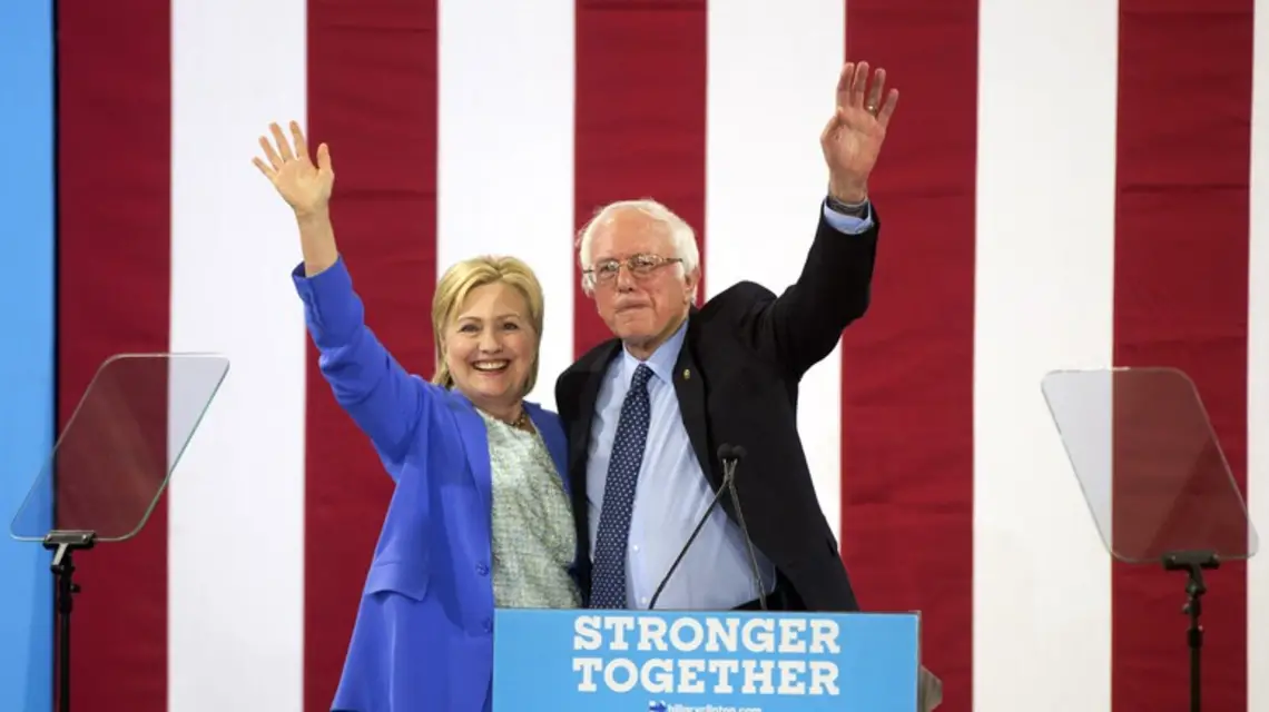 Hillary Clinton I Bernie Sanders, Portsmouth, USA, 12.07.2016 r. / / Fot. Jim Cole/ AP/FOTOLINK/EASTNEWS
