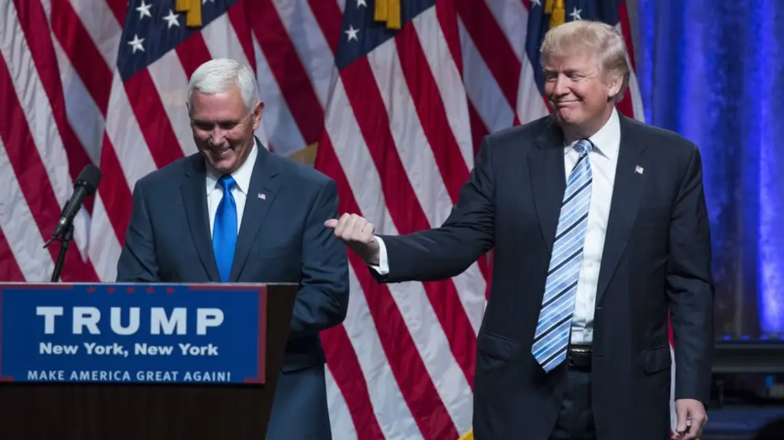 Mike Pence i Donald Trump, Nowy Jor, 16.07.2016 r. / / Fot. Evan Vucci/AP/FOTOLINK/EASTNEWS
