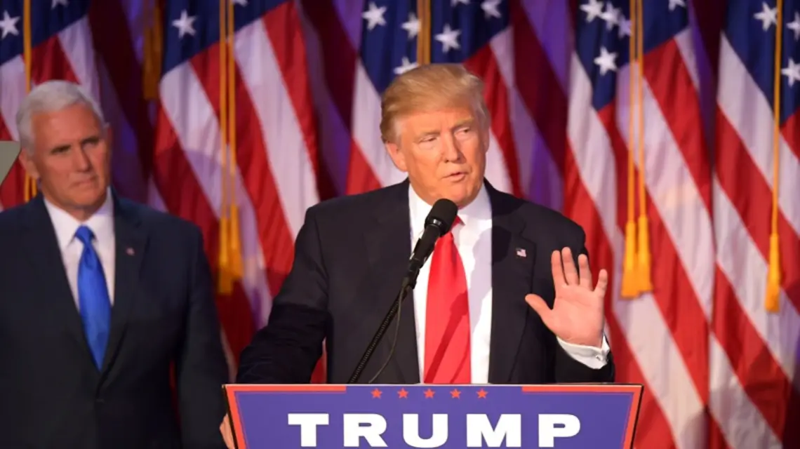 Donald Trump, prezydent-elekt, przemawia w Nowym Jorku, 09.11.2016 r. / / Fot. JIM WATSON/AFP/EAST NEWS