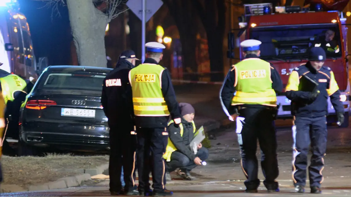 Oświęcim. Miejsce kolizji rządowego samochodu, w którym jechała premier Beata Szydło. Fot: Łukasz Kalinowski / East News / 