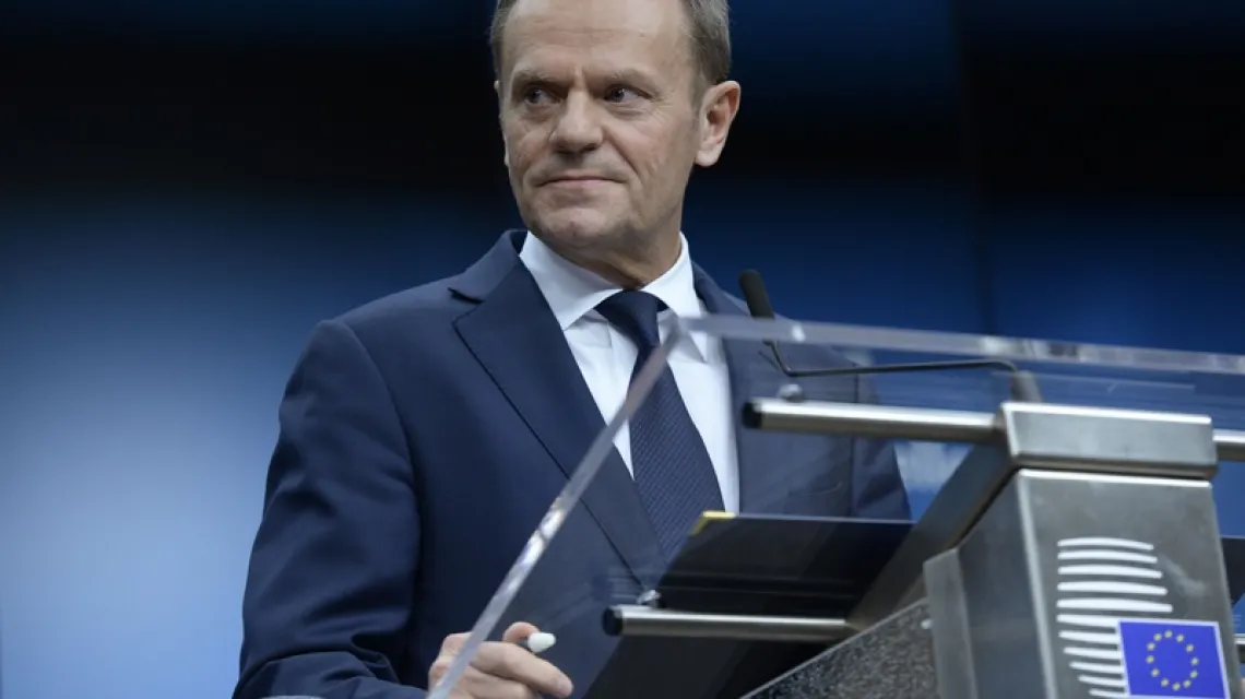 Donald Tusk Fot: AFP PHOTO / THIERRY CHARLIER / 