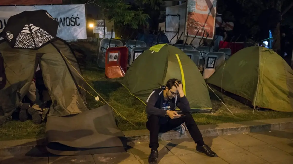 Protest pod Sejmem. Fot: JAKUB WOSIK/REPORTER/EastNews / 