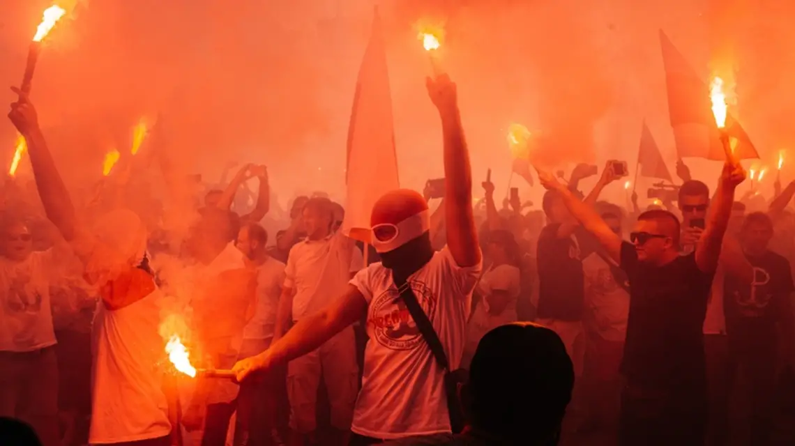 Demonstracja ONR w Warszawie. 1 sierpnia 2017 r. Fot. Maciej Stanik/Reporter/EastNews / 