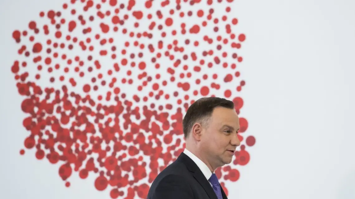 Andrzej Duda podczas konferencji "Wspolnie o konstytucji, wspolnie o rodzinie", luty 2018 r. / Fot. Andrzej Hulimka / REPORTER / East News / 