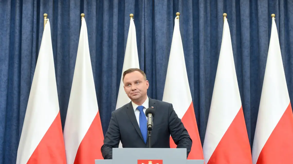 Oświadczenie prezydenta Andrzeja Dudy w sprawie ustawy o IPN. 6.02.2018 r. / Fot. Jacek Dominski/REPORTER