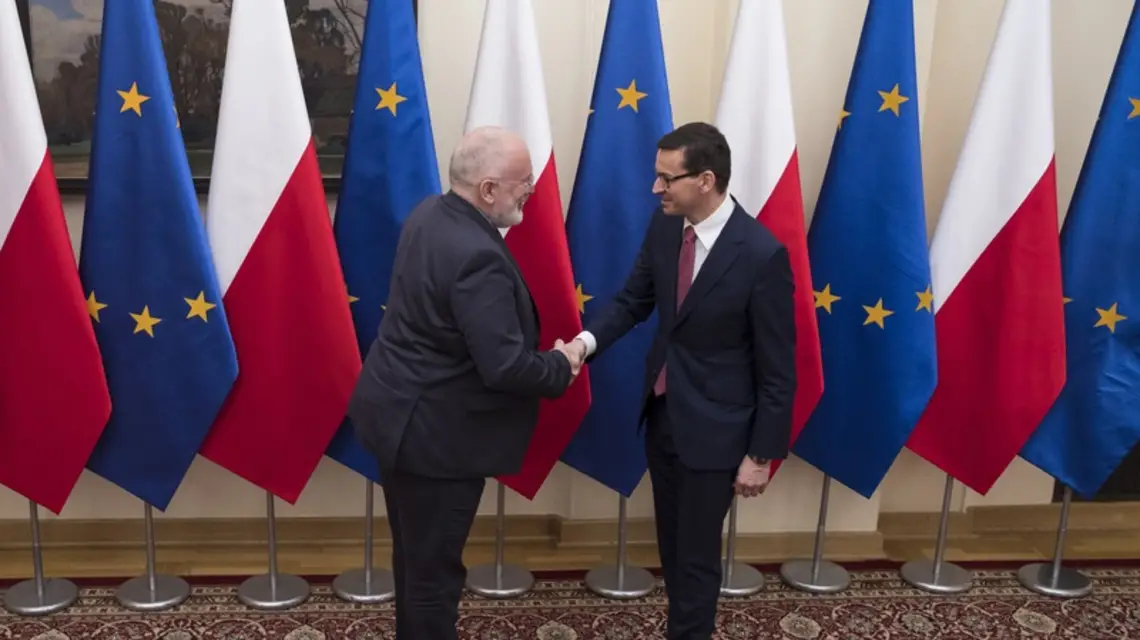Wizyta pierwszego wiceprzewodniczącego Komisji Europejskiej Fransa Timmermansa w Polsce, Warszawa, 09.04.2018 r. / Fot. Andrzej Hulimka/REPORTER