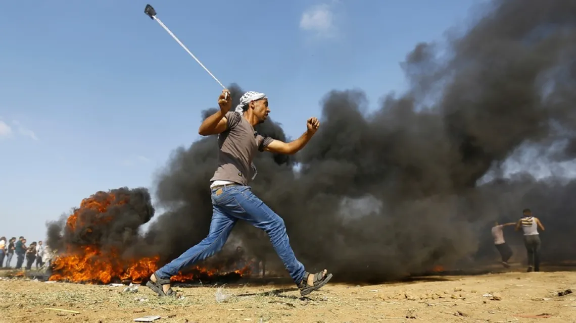Strefa Gazy, 15 maja 2018 r. / Fot. MOHAMMED ABED / AFP / EAST NEWS / 
