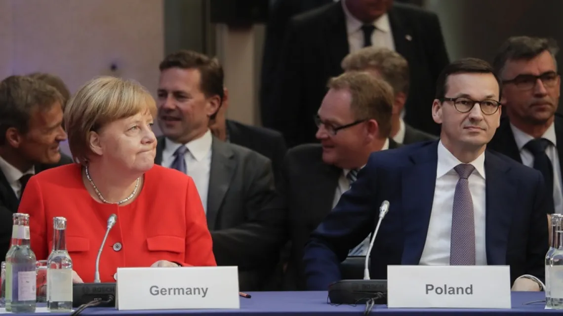 Angela Merkel i Mateusz Morawiecki na Petersburskim Dialogu Klimatycznym,  Berlin, 16 czerwca 2018 r. / Fot. Markus Schreiber, Pool / AP/EAST NEWS / 