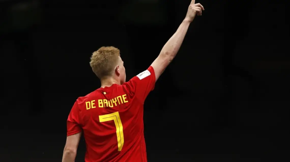 Kevin de Bruyne po strzeleniu gola Brazylii / Fot. Francisco Seco / AP Photo / East News / 